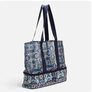 Vera Bradley Mesh Dual Compartment Tote  Libson Medallion Cool FINAL SALE PRICE